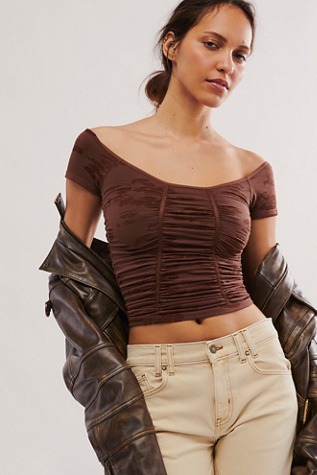 Gotta Be You Seamless Tee by Free People in Brown, Size: M/L