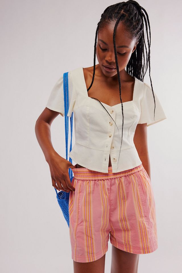 Free People Offbeat Printed Pull on Shorts