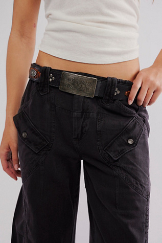 Alto Leather Belt at Free People in Eclipse, Size: XS/S