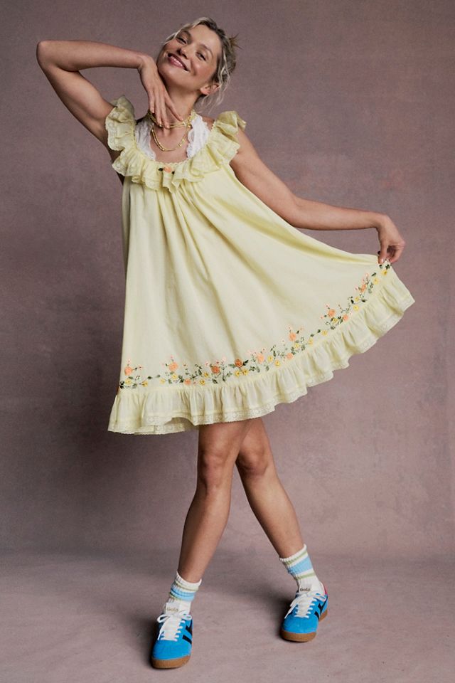 Buttercup Floral Embroidery Dress (Small to Large) – AllyOops Boutique