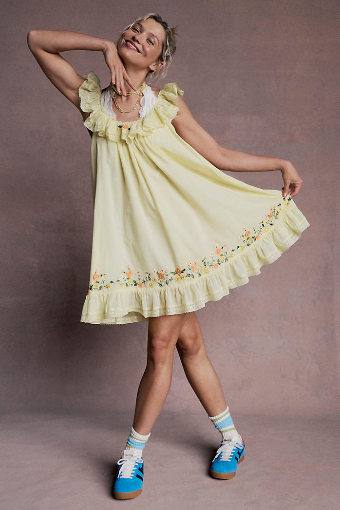 Buttercup Embroidered Mini Dress