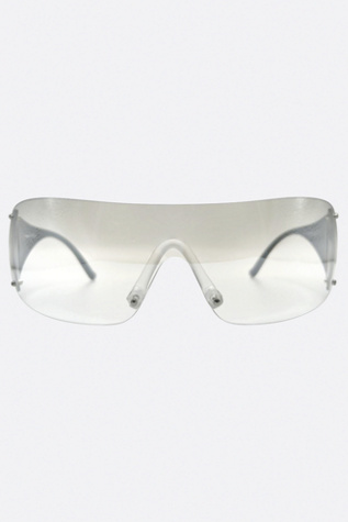 Giant Vintage Original Zipper Sporty Shield Unisex Sunglasses by Giant Vintage Sunglasses at Free People in Silver
