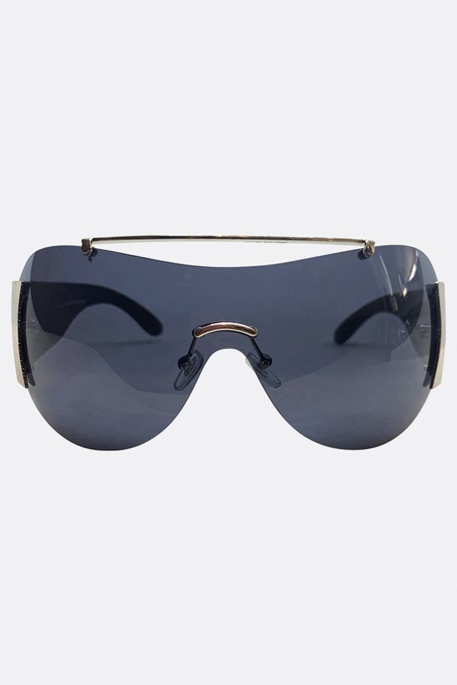 Giant Vintage Eddy Y2K Tattoo Art Shield Sunglasses #1