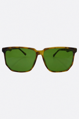 Giant Vintage Willowy Large Square Classic Vintage Sunglasses by Giant Vintage Sunglasses at Free People in Green