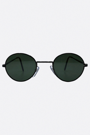 Giant Vintage Harding Small Round Classic Sunglasses by Giant Vintage Sunglasses at Free People in Black