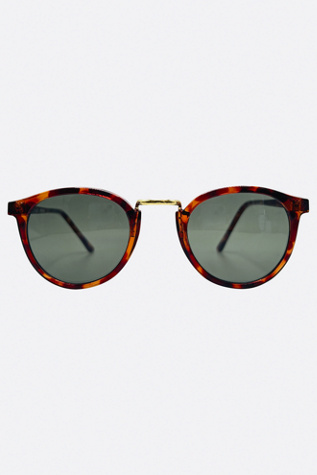 Giant Vintage Tots Round Classic Vintage Sunglasses by Giant Vintage Sunglasses at Free People in Brown