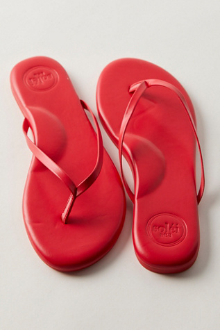 Around Town Flip Flops by Soléi Sea at Free People in Red, Size: US 10