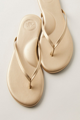 Around Town Flip Flops By Soléi Sea At Free People In Champagne, Size: US 9