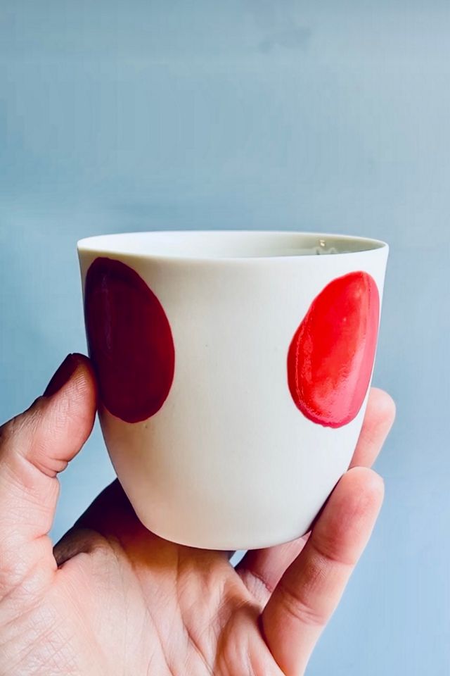 Kaase Atelier Dots & Stripes Handmade Fine Porcelain Mug #2