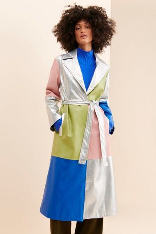 Jayley Collection Metallic Colorblock Coat