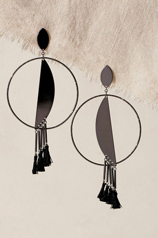 After Party Dangle Earrings at Free People in Hematite