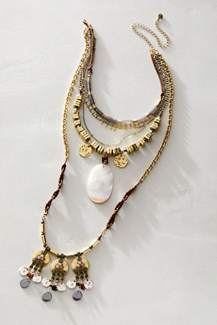 Salt Lake Layered Necklace at Free People in Mixed Metals