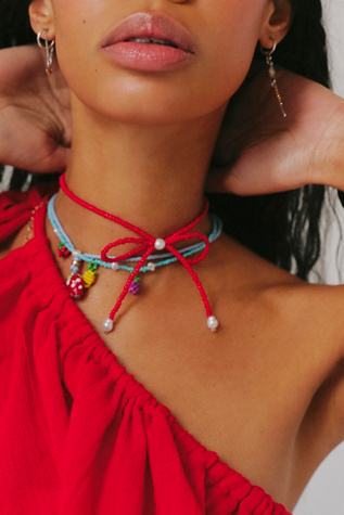 Babydoll Choker at Free People in Red