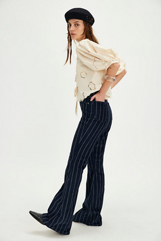 Lee Printed Cord High-Rise Flare Jeans