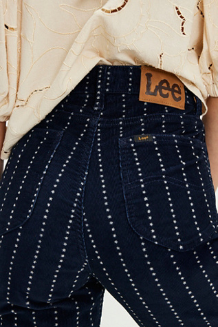Lee Printed Cord High-Rise Flare Jeans