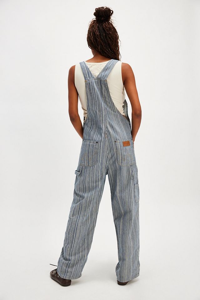 Wrangler Stripe Straight-Leg Bib Overalls #1