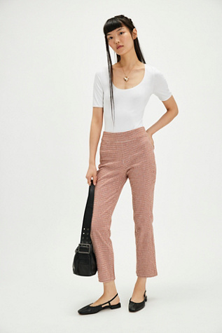 In My Feelings Slim Crop Trousers at Free People in Neutral Combo, Size: Small