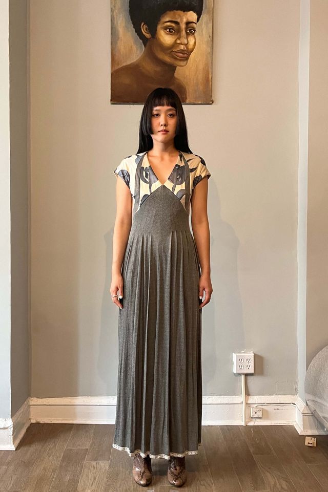 geoffrey beene jersey dress Geoffrey Beene Printed Jersey Gown Selected by Moore Vintage Archive