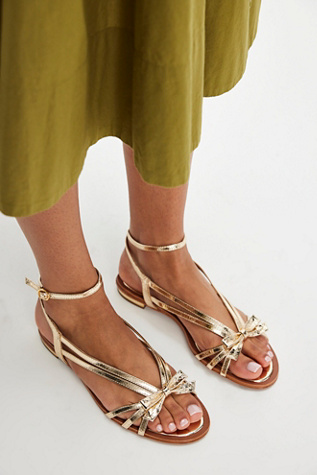 Mackay Bow Sandals by Vicenza at Free People in Gold, Size: US 7