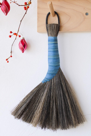 Sunhouse Craft Natural Dyed Cotton Tampico Broom at Free People in Blue