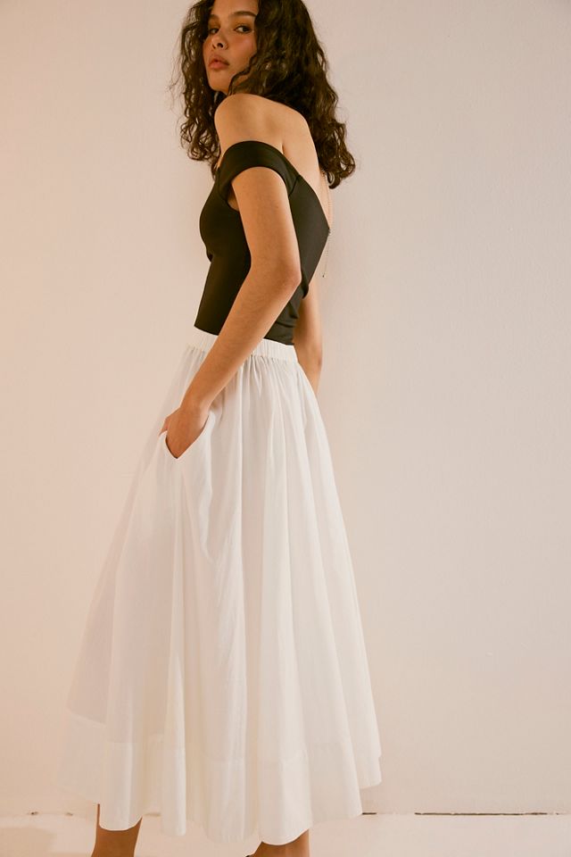 Lowen Midi Stripe Skirt - Pink Combo // Free People