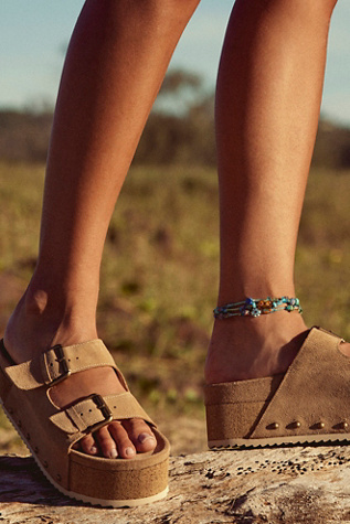 Ariana Ost Marathon Anklet at Free People in Neon Pop Turquoise