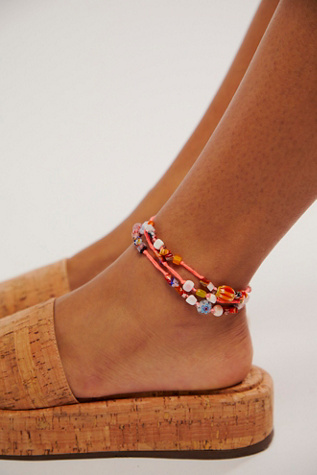 Ariana Ost Marathon Anklet at Free People in Neon Pop Pink