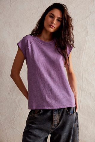 We The Free Riley Tee At Free People In Mauve Mousse, Size: Large