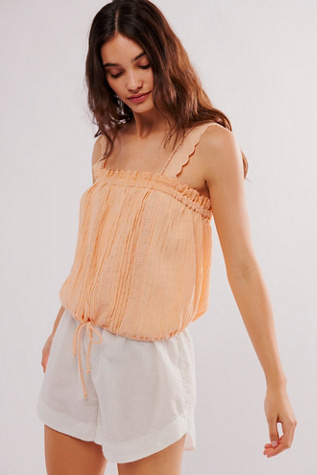 Because Of You Tank Top at Free People in Peach, Size: Medium