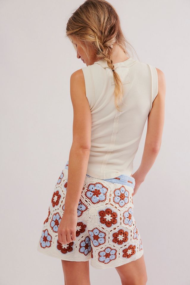 MINKPINK Dawn Flower Crochet Shorts #1