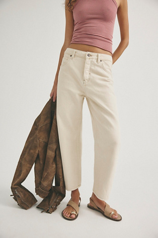 We The Free Deep Trance Dropped Boyfriend Jeans at Free People in Casual Khaki, Size: 31