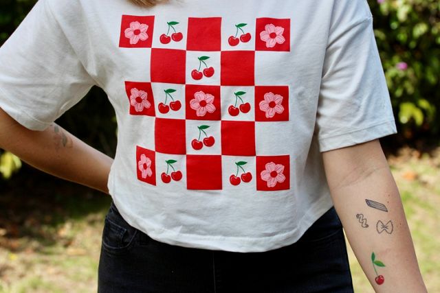 Overseasoned Cherry Picnic Crop Tee #3