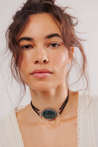 Jonah Choker at Free People in Silver/Green Agate