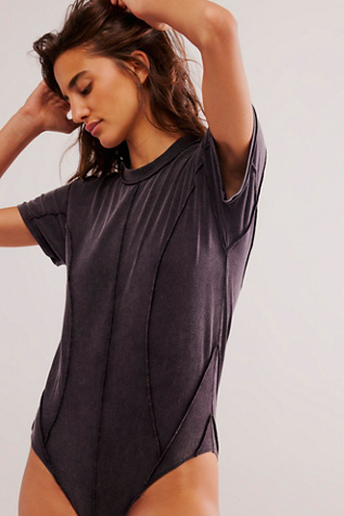 Weekend Friend Bodysuit by Intimately at Free People in Washed Black, Size: XS