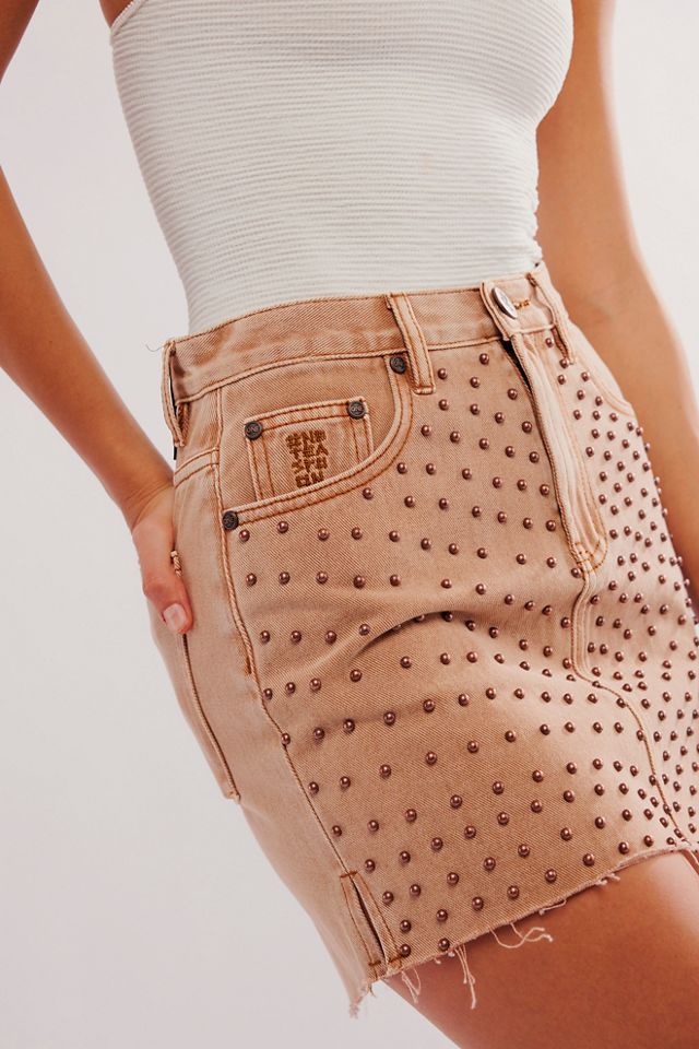 OneTeaspoon 2020 Studded Mini Denim Skirt #2