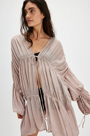 Juliet Kimono at Free People in Mushroom Grey