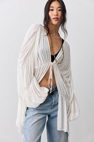 Juliet Sheer Tie-Front Duster Top
