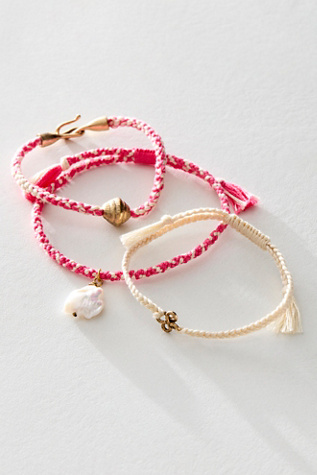 At The Dock Bracelet at Free People in Pink/White