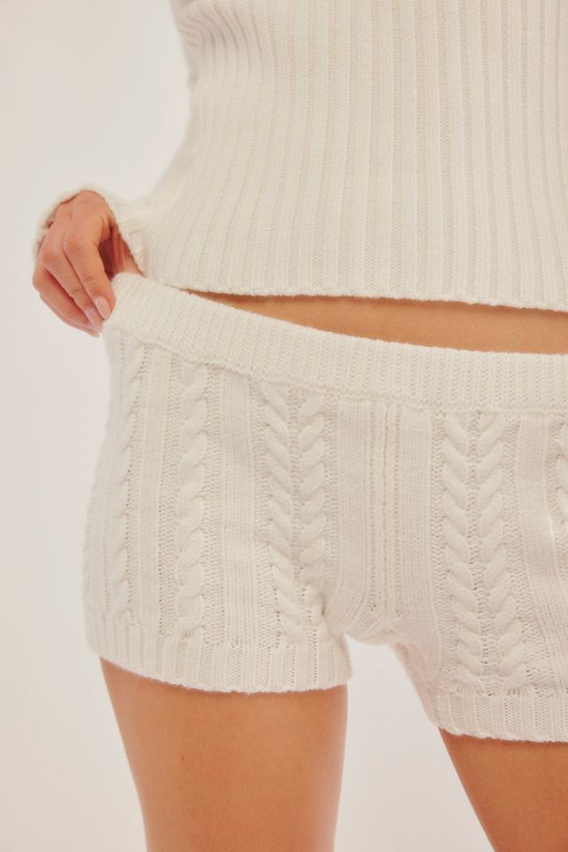 Evermore Cable Cloud Knit Micro Short - Snow White