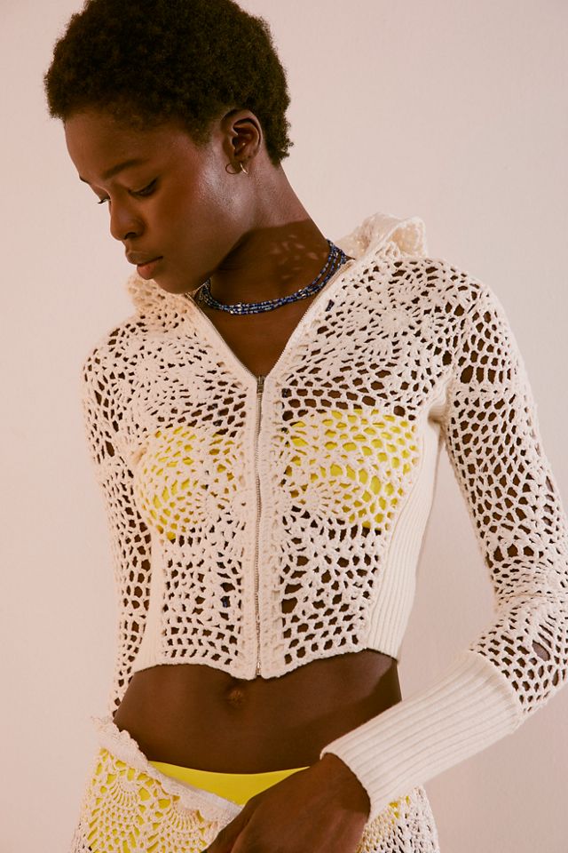Frankies Bikinis Lyla Crochet Hoodie #3