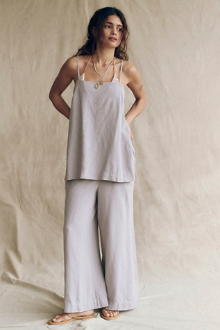 Sightseer Linen Set by free-est at Free People in Grey, Size: L