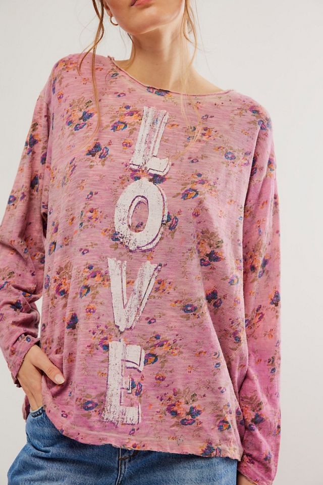 Magnolia Pearl Floral Love Tee | Free People
