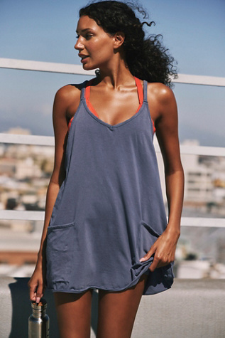Hot Shot Mini Dress by FP Movement at Free People in Blue Indigo, Size: Large