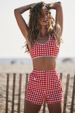 Hammies Cabana Trunks at Free People in Red Gingham, Size: 30