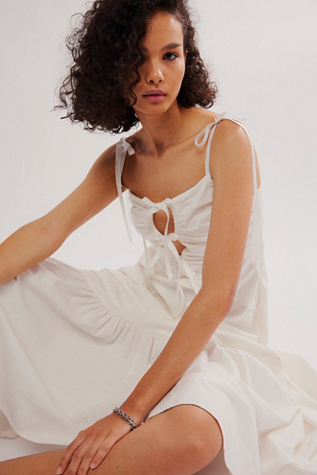 Palma Midi Dress at Free People in Optic White, Size: Medium