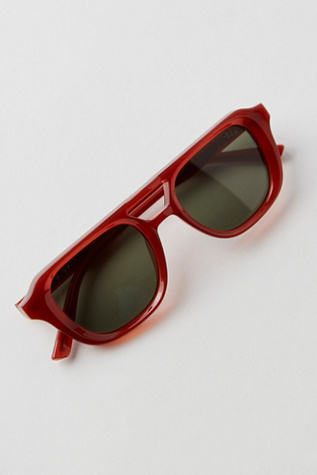 Ruby Polarized Aviator Sunglasses by Free People in Green