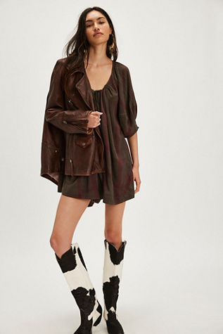 Bop Around Playsuit At Free People In Dark Gray Overdye, Size: Small