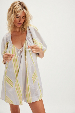 Bop Around Playsuit At Free People In Lavender Combo Seaside, Size: Medium