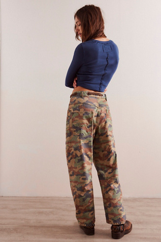We The Free Moxie Printed Low-Slung Barrel Jeans