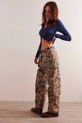 We The Free Moxie Printed Low-Slung Barrel Jeans